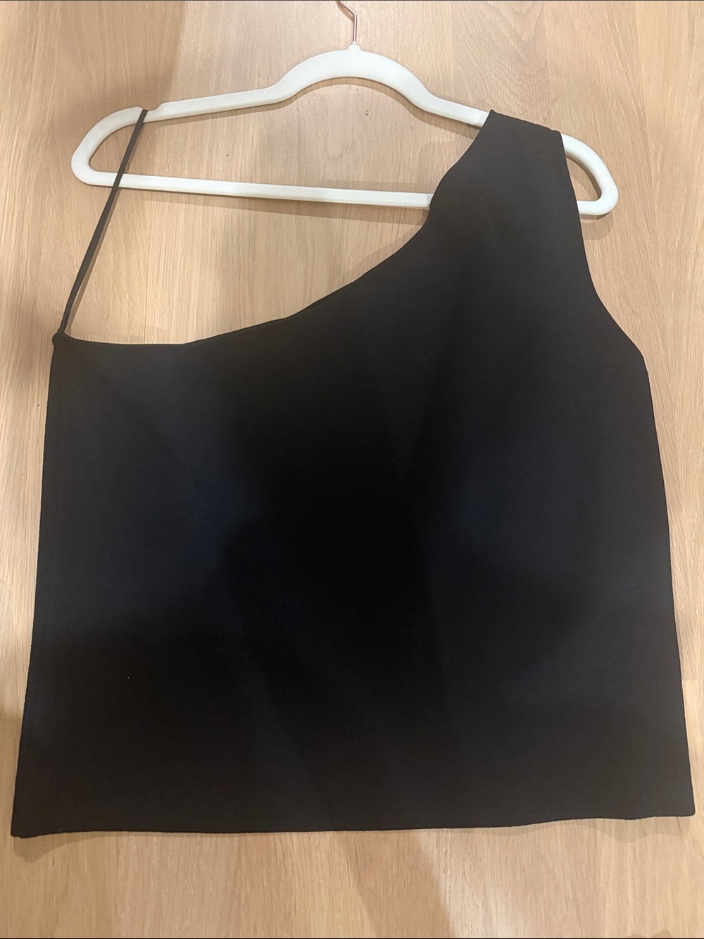 Vince Black Asymmetric One-Shoulder Top
